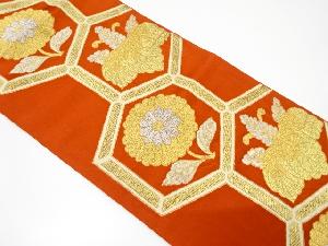 アンティーク　亀甲に桐・菊模様織り出し袋帯（着用可）